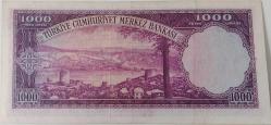 5.EMİSYON 1.TERTİP 1000 TÜRK LİRASI (MOR BİNLİK) KAĞIT PARADIR SERİ D1 07572 NOLU ÇOK ÇOK TEMİZ KONDİSYONDADIR KATALOK DEĞERİ;2000 DOLAR ÇOK ÇOK NADİR