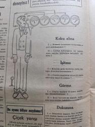 Ulus Çocukları Gazetesi - Turkish Newspaper - 1938 - Tagordan çocuk şiirleri o çöl nerede - çocuklar bahar'ın en güzel günlerindeyiz bahar çocuğa benzeyen bir mevsimdir Fotoğrafı - Nisan ve çocuk şiiri - Rozet biriktiren küçük okuyuculara - çocuklara masal üç örücü - 5 duygunuzu deneyiniz -  Bu oyunu biliyor muydunuz çiçek yarışı - koku alma işitme görme dokunma tat alma test sorusu - Ulus çocuk ilavesi bilmece kuponu - Miki Mouse korsanlar arasında karikatür - bilmece ve boyamacalarımızdan hediye kazanan okuyucularımızdan soldan sağa doğru Kayseri lisesi'nden 633 Zihni Diyarbakır Gazi caddesi terzi Adil yanında Raif Kandıra merkez okulu'ndan 183 İlhan Elazığ ortaokulundan 744 Lütfi Malatya lisesinden 828 Sabahattin Ankara ortaokulunda 26 Sabri fotoğraflar - çakı kazananlar Bala ilkokulu 431 Cahit - piyes kazananlar Argıthan istasyon şefi kızı Ayfer - kalemtraş kazananlar Tekirdağ Namık Kemal okulundan 126 Rıza - büyük bloknot - İzmir Emrialem ilkokulu'ndan 172 Muhittin