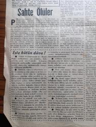 Büyük Doğu Gazetesi -  Turkish Newspaper - 15 Nisan 1949 - Hitap hey Hasan Ali Yücel İsmail Hakkı Tonguç - vesikalar - haftanın manzarası - İsmail Hakkı Tonguç Ankara Erkek lisesi resim ve el işleri öğretmenliğine tayin edilmiştir - Moskova'da çıkan azgın komünist Ogonyek gazetesi bu gazete Türk köy enstitülerini methediyor - 1001 çerçeve Şaha Kiş yazan Necip Fazıl Kısakürek - sanat ilim dava ideoloji - aşırı solcular ve sağcılar kanunu - sahte ölüler - Mümin Kâfir - Ah O Vali Lütfi Kırdar - Yakup ve  Yusuf peygamberler - çöle inen Nur yazan Necip Fazıl Kısakürek yazı dizisi - imamı rabbani Nebi Veli - bakın bir Fransız muharibi Lenin'in ölümünü nasıl anlatıyor - Gorki Köyü - Adana haruniye Düziçi köy enstitüsü'nde cereyan eden direğe komünist bayrağı çekilmesi hadisesi - Suriye işi - Fantoma Oyunu - şehvet örneği bir mani kınalı el isterim incecik bel isterim her gece gel isterim lazım seni ben seni - köy enstitüsünde yaşanan ahlaksız olaylar - Emine Akış ile öğretmen Mehmet Özdemir