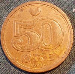 DANİMARKA 50 Öre, 1989 ÇÇT 