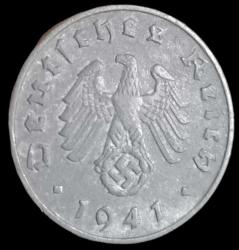 Almanya 1941 Adolf Hitler Dönemi 1 Reichspfenig çinko 1.80gr