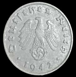 Almanya 1942 Adolf Hitler Dönemi 1 Reichspfenig çinko 1.80gr