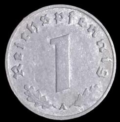 Almanya 1942 Adolf Hitler Dönemi 1 Reichspfenig çinko 1.80gr