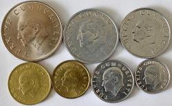 Türkiye Cumhuriyeti  1988 Yılı 1/5/10/25/50/100/100 Lira Set ÇA/ÇT   6737