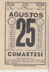 25 Ağustos 1951 / Büyük Saatli Maarif Takvimi