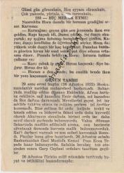 26 Ağustos 1951 / Büyük Saatli Maarif Takvimi