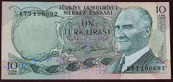 Türkiye Cumhuriyeti 6. Emisyon 2. Tertip 10 Lira K73 190692 ÇİL