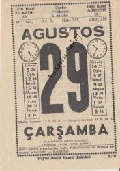 29 Ağustos 1951 / Büyük Saatli Maarif Takvimi