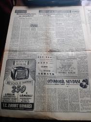 Vatan Gazetesi - Turkish Newspaper - 18 Aralık 1954 - huzurun sırları yazan Ahmet Emin Yalman Başmakale - Yunan hükümeti şiddetli ve ciddi tedbirler alıyor - Atina'da bugün yapılacak mitingler - Papagos hadiseleri takbih ettiğini bildirdi - Selanikte Amerikan konsolosluğu önünde toplanmaya çalışan nümayişçileri çelik miğferli jandarmalar coplarla dağıtmaya çalışırlarken Fotoğrafı - Celal Bayar'a kıbrıs'tan Sevinç telgrafları çekildi - başvekil Adnan Menderes yeni yatırımlar yapılacağını söyledi - Zafer gazetesinde çıkan garip bir yazı - otomobil sevdası Yazan İsmail Ateş Yazı Dizisi - Taksim Harbiye arasında caddeler açık hava garajı haline geldi fotoğraf - 40 sandık sahte bal yakalandı - Ziraat Bankası - Gripin - İstanbul Ankara İzmir Radyosu Programı - Good Year lastikleri - bulmaca - Doktor Rifat İnsel - İstanbul Konya Ve Ankara'da Mevlana anması yapıldı Fotoğrafı - kira kanunu karma komisyonu verildi - İzmir valiliği'ne tayin edilen Kemal Hadımlı Fotoğrafı - Venizelos Kıbrıs fikri