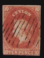 LOT.10 » İngiliz sömürgesi Seylan 1857 Kralice Victoria 10 pence damgalı katalog 20.000 tl