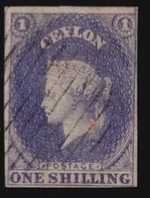 LOT.9 » İngiliz sömürgesi Seylan 1857 - Kralice Victoria 1 Şilin serinin en büyuk valörü katalog 12500 tl