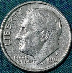 AMERİKA 1 Dime, 1991 ÇİL 