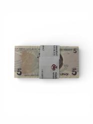 9.Emisyon 5 Türk Lirası G001 İlk Prefix Deste 100 Adet Çil