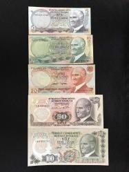 6.EMİSYON 5'Lİ MİNİ ÇİL SET (5-10-20-50-100)  KAĞIT PARA LOTU