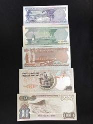 6.EMİSYON 5'Lİ MİNİ ÇİL SET (5-10-20-50-100)  KAĞIT PARA LOTU