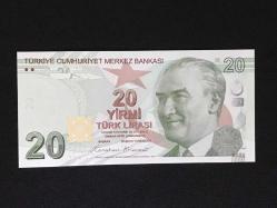 9. Emisyon 20 Türk Lirası 7. Tertip H001 288187 Seri Başı Çil (Işıklı Fotoğraf Yüklüdür)