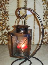 19656-ÇOK ŞAHANE METAL ASKILI CAMEKANLI MUMLUK