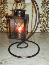 19656-ÇOK ŞAHANE METAL ASKILI CAMEKANLI MUMLUK