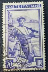 1950 İtalya Pulu - Çalışan İtalya Serisi 20 Liret