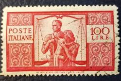 1945 İtalya Pulu - Demokrasi Serisi 100 Liret