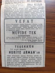 Hürriyet Gazetesi Kupürü - Turkish Newspaper - 23 Mart 1971 - kabini işbaşı yaptı - Başbakan Nihat erim hükümet teşkili çalışmalarına dün sabah da devam etmiştir - Devlet bakanı Sadi Koçaş - Cumhurbaşkanı Cevdet Sunay ziyareti - Atilla Karaosmanoğlu Özer Derbil Ayhan Çilingiroğlu yabancı konuklar köşkünde hükümet programı ve reformları konusunda çalışmaya devam ettiler - Türkiye meslek kadınları kulüpleri Birliği kurucu başkanı Atatürk mücadelesinin devrimci kadını Müfide Tek vefat ilanı - çok sevgili annemiz Nuriye Arman'ın cenazesi dolayısıyla acımızı paylaşanlara teşekkür ilanı - CHP Genel Sekreteri Bülent Ecevit'in yerine genel sekreterliğe seçilen Şeref Bakşık - Adıyaman milletvekili Kamil Kırıkoğlu ile Konya milletvekili Mustafa Üstündağ CHP genel sekreter yardımcısı oldu - kadirli'de ortaokul öğretmeni Cengiz Tekin'in favorilerini zorla kestiler - Muhammed Ali Clay ile yaptığı maçtan sonra hastanede tedavi altına alınan Joe Frazier sokağa çıktığında cenazemden geliyorum dedi