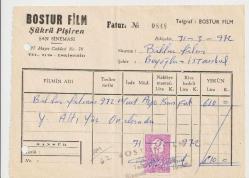 Efemera - SİNEMA FİLM TARİHİ - BOSTUR FİLM ŞÜKRÜ PİŞİREN ŞAN SİNEMASI - BİLLUR FİLMİNE AİT FATURA - 31 MART 1972 - kitantik - kitaLog