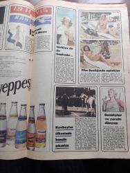 Cumhuriyet Dergi Gazetesi - Turkish Newspaper - 4 Haziran 1979 - Bülent Ecevit'i kızdıran kampanyanın öyküsü - Ne yiyoruz ne içiyoruz - makyajda Dünya dördüncüsüyüz - Ve Yine IMF - Dışişleri Bakanı Profesör Gündüz Ökçün - bir piyano maratoncusu Sovyet piyanisti Richter - porno salgını tüm dünyayı sardı - Cannes şenliği ve çıplaklar fotoğraf - et ve balık kurumu görevi sorunları - süt en gerekli besin - SEK İzmir fabrikası - Elvan gazozları - balık pazarında a'dan z'ye her şey satılıyor Fotoğrafı - Tariş zeytinyağları - ağzının tadını bilen bir sofra üstadı Mahmut Baler Fotoğrafı - lahmacunun yükselişi - 1979 Avrupa besin ödülü alan ETİ - bira kola gazoz savaşı - ünlü sanatçı Muazzez Abacı ile yine ünlü kabadayı Hasan Heybetli ilişkisi Fotoğrafı - Schweppes gazoz - Jane Fonda'nın yatak odası ve FBI - Filiz makarna - Besin Üstün Piliç - bakkalın kızı Margaret Thatcher İngiltere başbakanı Fotoğrafı - uzayda soğan da yetiştirildi - Efes Pilsen Bira - Komili - Pınar Süt ürünleri - Gima