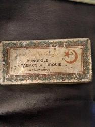 Osmanlıca & Fransızca Yazılı Teneke Sigara Kutusu 100 adetlik.Boş Dekorluk,  Koleksiyonluk Teneke Kutu.15.5x7.5x4cm