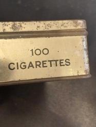 Osmanlıca & Fransızca Yazılı Teneke Sigara Kutusu 100 adetlik.Boş Dekorluk,  Koleksiyonluk Teneke Kutu.15.5x7.5x4cm