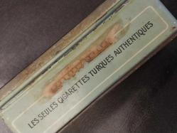 Osmanlıca & Fransızca Yazılı Teneke Sigara Kutusu 100 adetlik.Boş Dekorluk,  Koleksiyonluk Teneke Kutu.14 x 7 x 4 cm