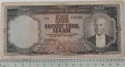 5.EMİSYON 2.TERTİP 500 TÜRK LİRASI L13 02096 SERİ NOLU NATÜREL KAĞIT PARA EN NADİR OLANI KONDİSYONUNDAKİ 2024 KATALOK DEĞERİ;1160 DOLAR ÇOK NADİR