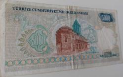 7.EMİSYON 1.TERTİP 5.000 BEŞ BİN TÜRK LİRASI A21010905 SERİ NOLU KAĞIT PARA ÇOK ÇOK TEMİZ NADİR