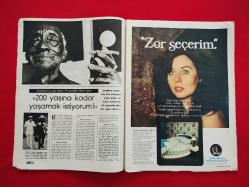 Hayat Dergisi - 6 Mayıs 1976 - Sayı : 19 - Zeki Müren, Hülya Koçyiğit, Fatma Girik, Nurhan Damcıoğlu, Reklamlar, ... - Orta Sayfa Renkli Poster