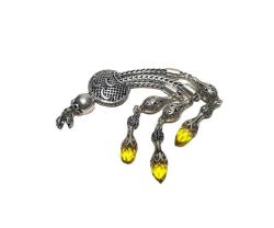 ÜÇ HİLALLİ SİTRİN TAŞLI ÇOK NADİR GÜMÜŞ TESPİH PÜSKÜLÜ