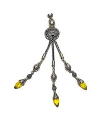 ÜÇ HİLALLİ SİTRİN TAŞLI ÇOK NADİR GÜMÜŞ TESPİH PÜSKÜLÜ