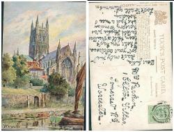 1906 Yılında İngiltereden Postalanmış Çizim Kartpostal