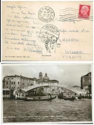 1935 Yılında İtalyadan İstanbula Postalanmış Kartpostal