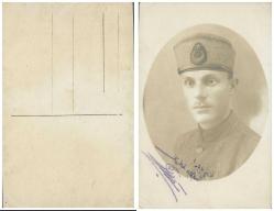 Osmanlı Son Dönemi Önden Yazılı Asker Stüdyo Fotoğrafı