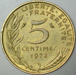 FRANSA 5 CENTIMES 1972.
