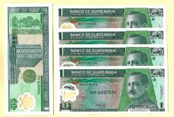 5 Adet GUATEMALA 2008 1 Quetzal P-115  POLYMER UNC (TK 19 128) ÇİL