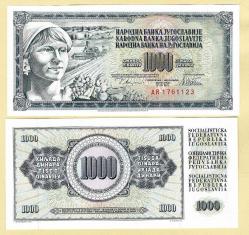 YUGOSLAVIA 1978 1000 Dinar P-92c UNC  ÇİL