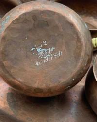 8'Lİ ALMAN ZİNT MARKA TEPSİLİ BAKIR KUPA TAKIMI