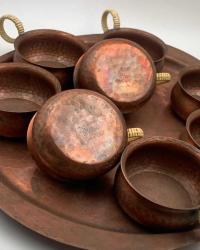 8'Lİ ALMAN ZİNT MARKA TEPSİLİ BAKIR KUPA TAKIMI