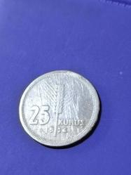 1936 Gümüş 25 Kuruş Orjinal Eski Para orjinaldir