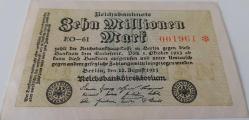 1923 ALMANYA-BERLİN 10 MİLYON MARK ORİJİNAL KAĞIT PARASI ÇİL EO-61 001961 NADİRDİR
