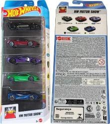 Ferrari & Aston Martin & Lotus & Ford & Lamborghini Lisanslı Hot Wheels 1/64 Ölçek 7 cm  Diecast 5 Li Araç Seti
