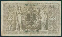 1910 Almanya 1000 Mark Yeşil Mühürlü