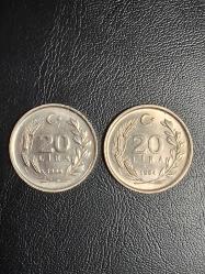 1984 YILINA AİT MADENİ 20 LİRA ÇA/ÇİL  ( NADİR )  SIK SAÇ-SEYREK SAÇ  TCM 3424