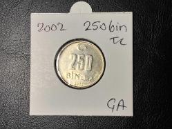 2002 YILINA AİT MADENİ 250 BİN LİRA  ÇA  TCM 0322