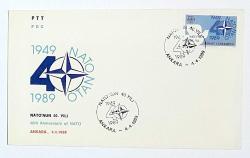 1989 FDC NATO'nun 40. yılı, Ankara, 04.04.1989, PTT M.O.B.Y.D. İlk Gün Zarfı (FDC-409)